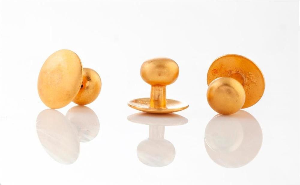 Antique Bloomed Gold Dress Studs with Box Cufflinks & Studs Jewellery