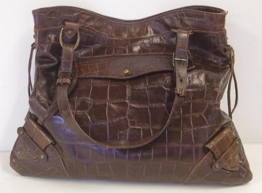 Designer Marco Buggiani Italian leather handbag chocolate in