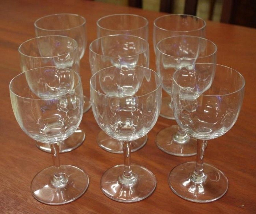 Set of 9 Baccarat Red Wine Glasses French Glass