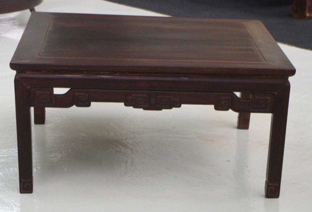 Chinese hardwood table 93.5 cm x 93 cm, 40 cm high. Furniture Oriental