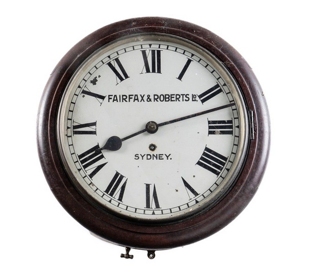 Cedar Framed Railway Clock by H. Williamson Clocks Zother