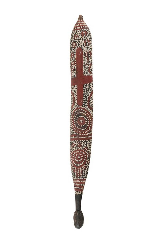 Aboriginal Woomera with Spinifex Gum Handle and Dot Painting