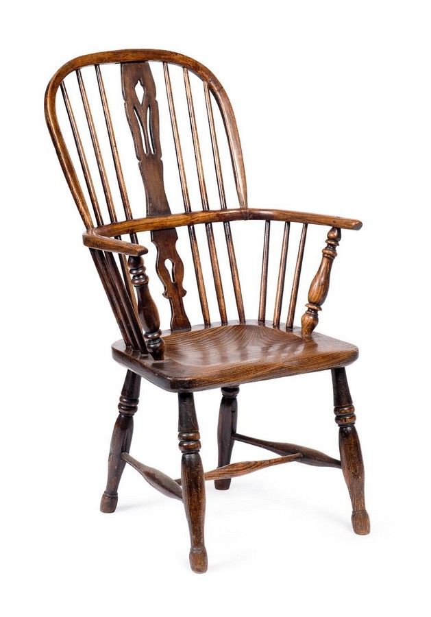 19th Century Ash & Elm Windsor Armchair Seating Singles/Pairs