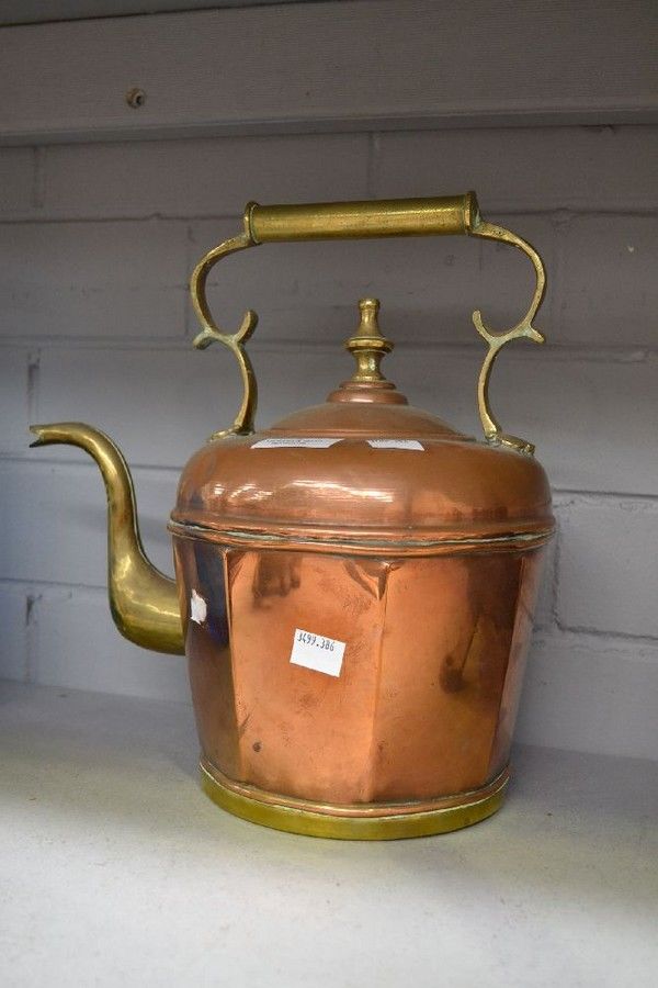 French Copper Kettle Antique 30cm High Copper Metalware