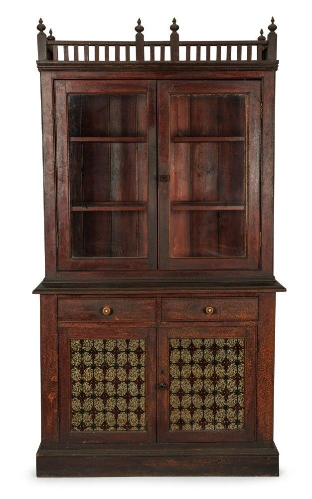 A Colonial bookcase with original crocodile crackle glaze… Bookcases
