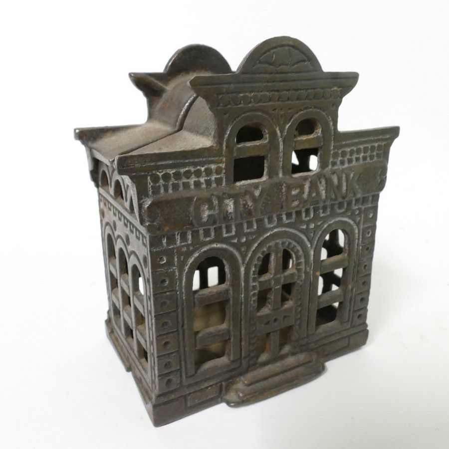 Vintage City Bank Cast Iron Money Box Money Boxes Sundries