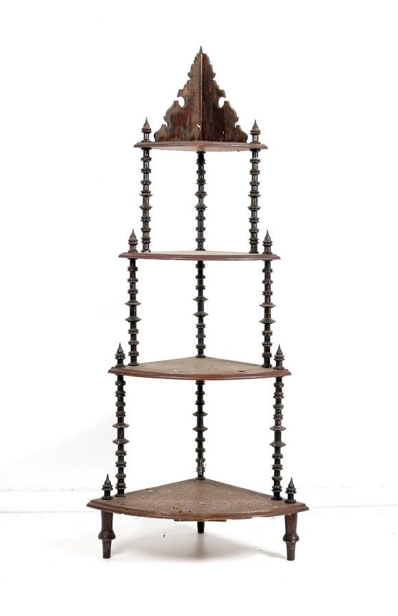 Unusual Cotton Reel Corner Whatnot, c. 1910 Whatnots & Music