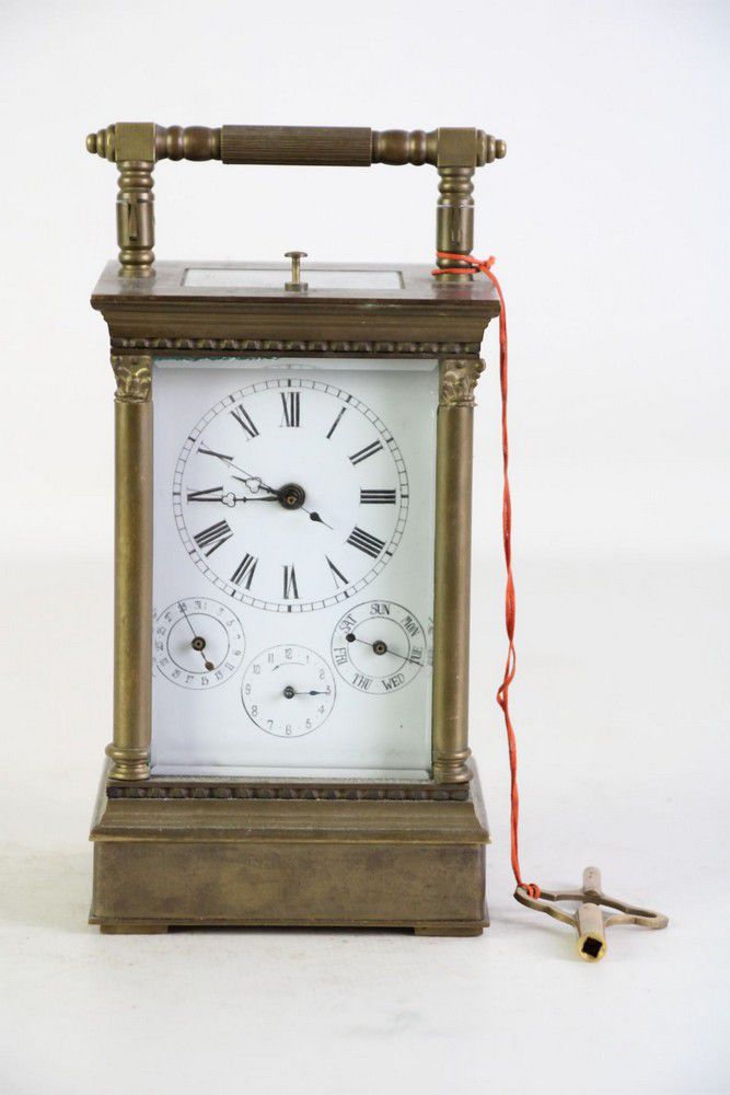 Enamelled repeater carriage clock, 20 cm height Clocks Carriage