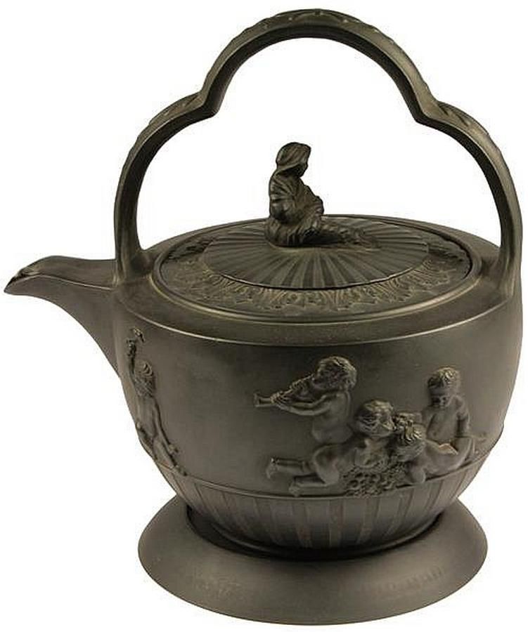 Wedgwood Egyptian Teapot with Bacchanalian Boys Relief Decoration Wedgwood Ceramics