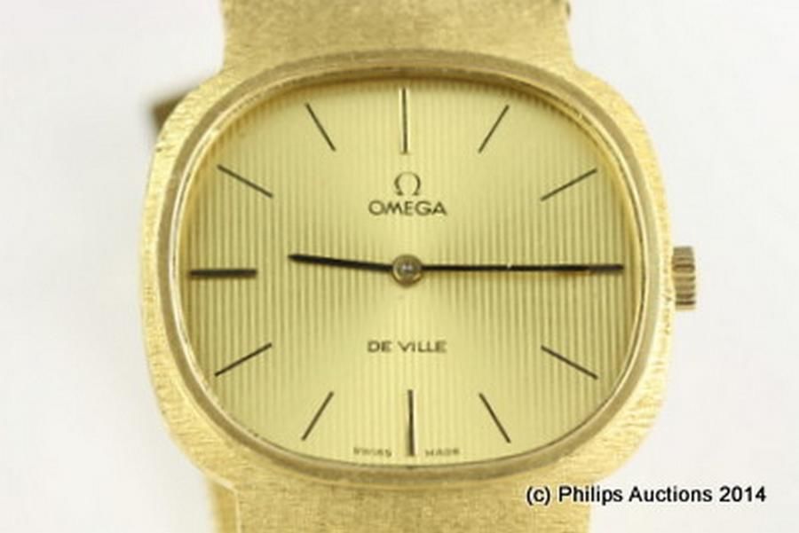 18ct Gold Omega de Ville Watch with Milanese Bracelet Watches Wrist