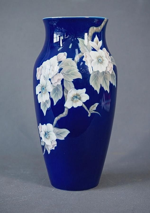 Blue and White Blossom Vase Royal Copenhagen Royal Copenhagen