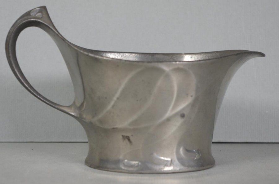 Kayserzinn Art Nouveau Pewter Jug with Raised Pattern Pewter Metalware