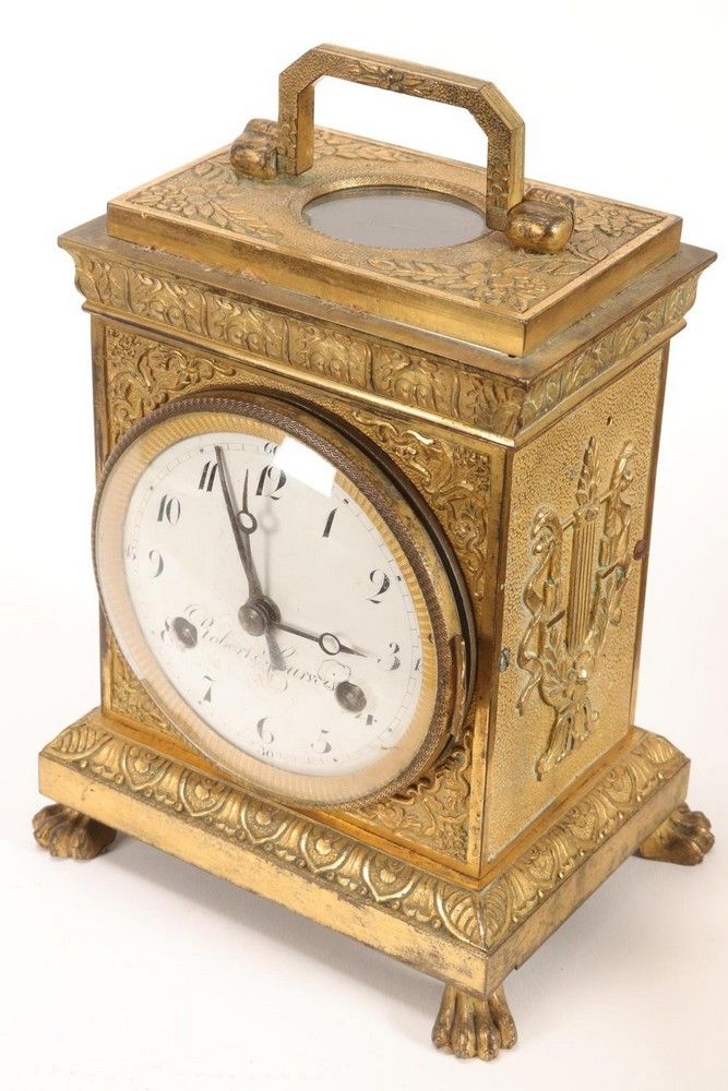 Good 19th century French gilt bronze mantle clock, by Roberts