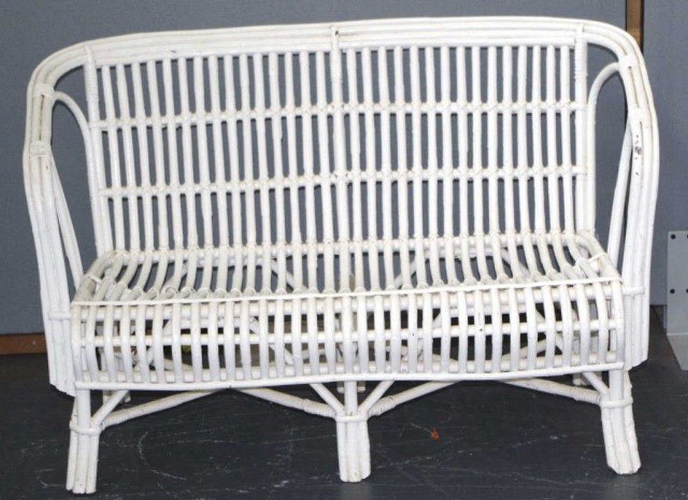 Vintage Cane Settee 120cm Width Seating Lounges, Settees and