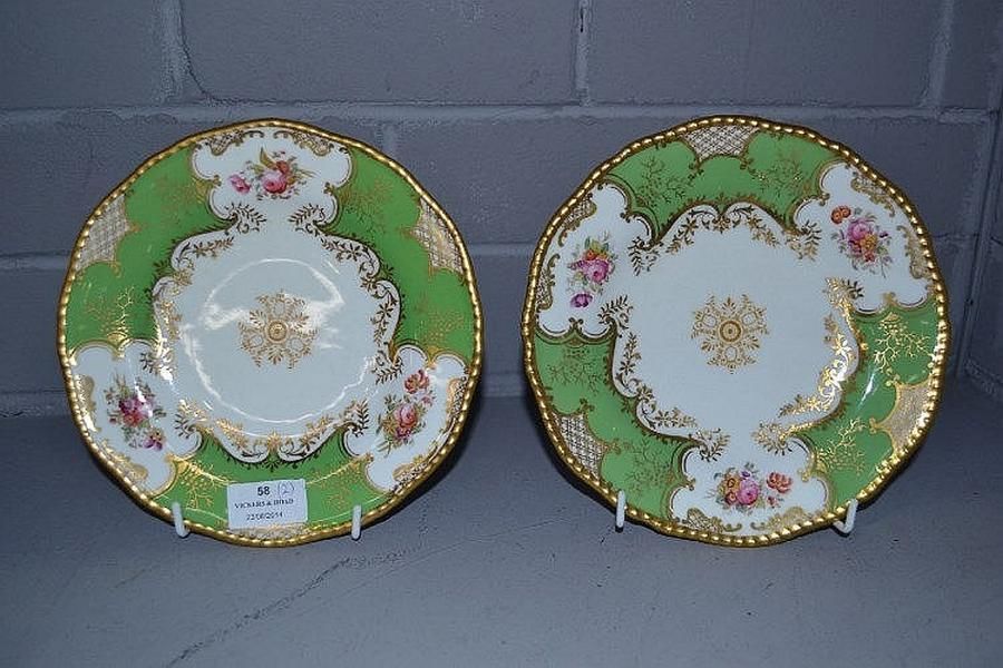 Antique Staffordshire Porcelain Plates (Set of 2) Staffordshire