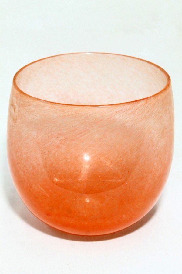 Signed Swedish Glass Vase, Ekenas Sunkissed, 20 cm Height