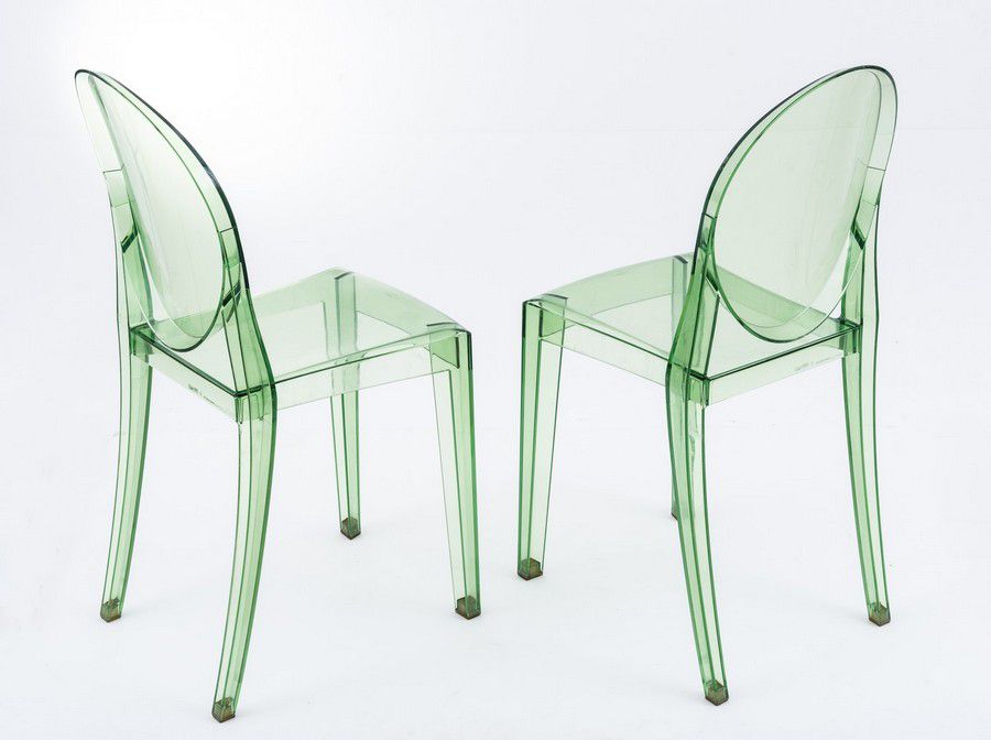 Crystal Green Victoria Ghost Chairs by Starck for Kartell European
