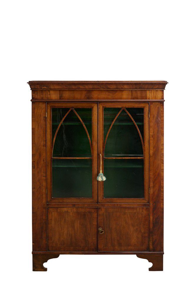 Mahogany Low Bookcase with Glazed Doors Bookcases Furniture