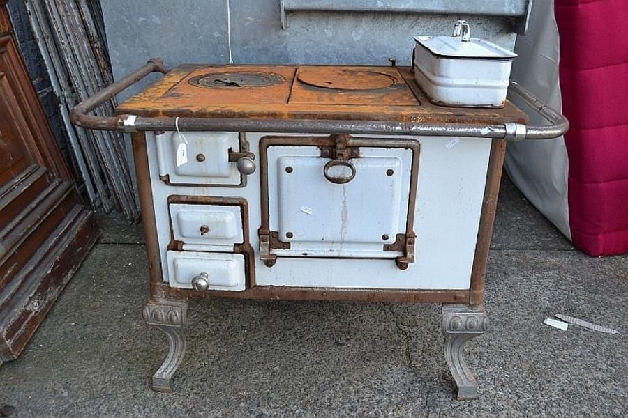 Enamel Cast Iron Antique Stove Kitchenalia Stoves/Ovens Household