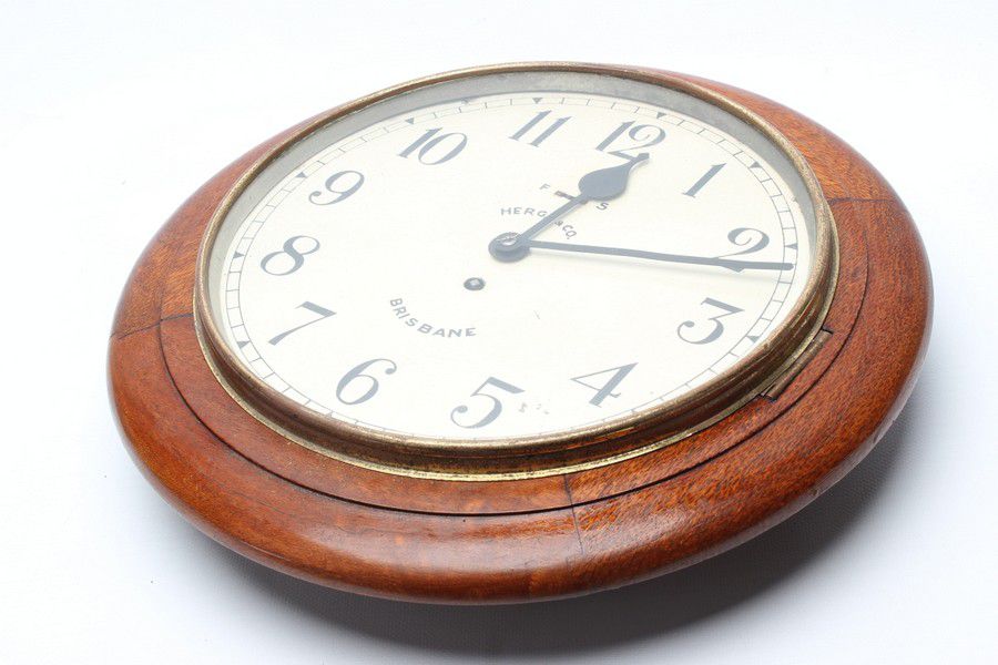 Herga & Co Brisbane Silky Oak Wall Clock Clocks Wall Horology