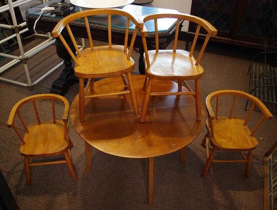 Vintage Kids Table & Chairs Set Baby & Child Care Household Objects