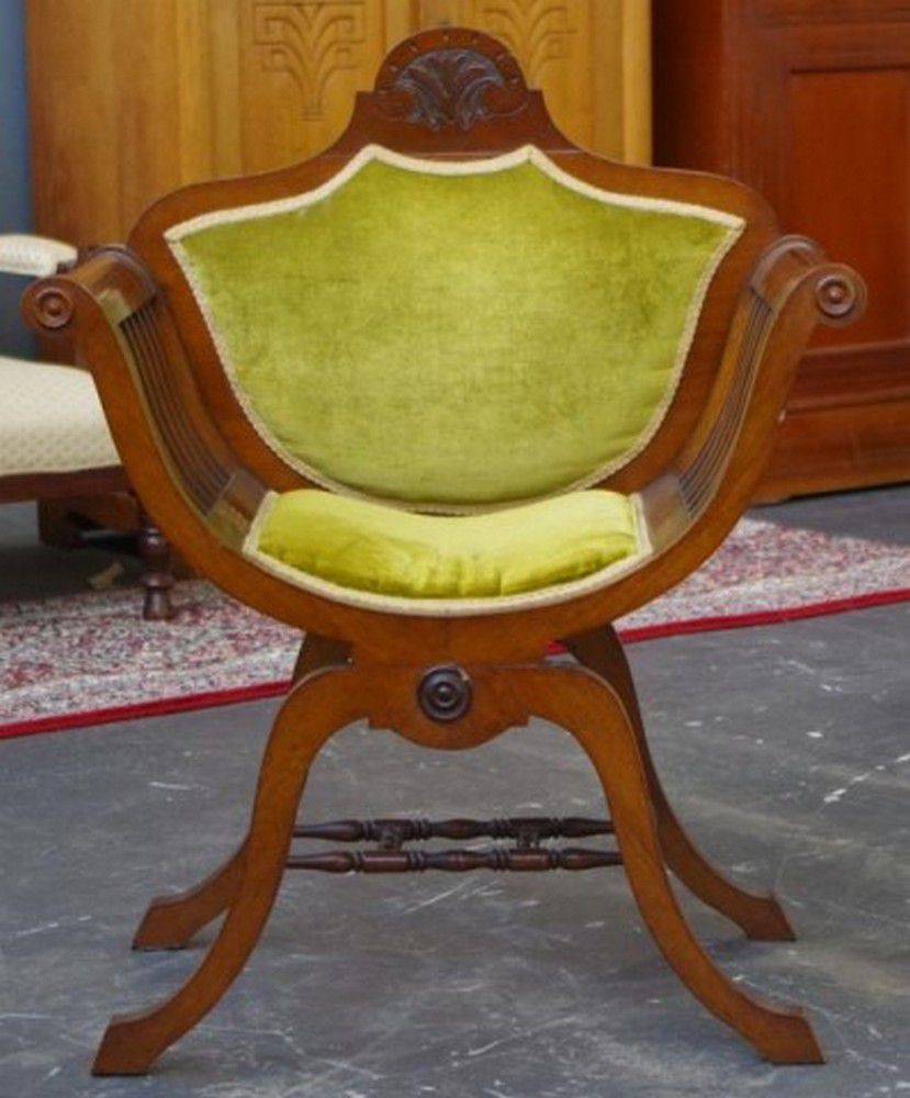 Vintage X Frame Salon Chair 71 x 89 cm Seating Singles/Pairs