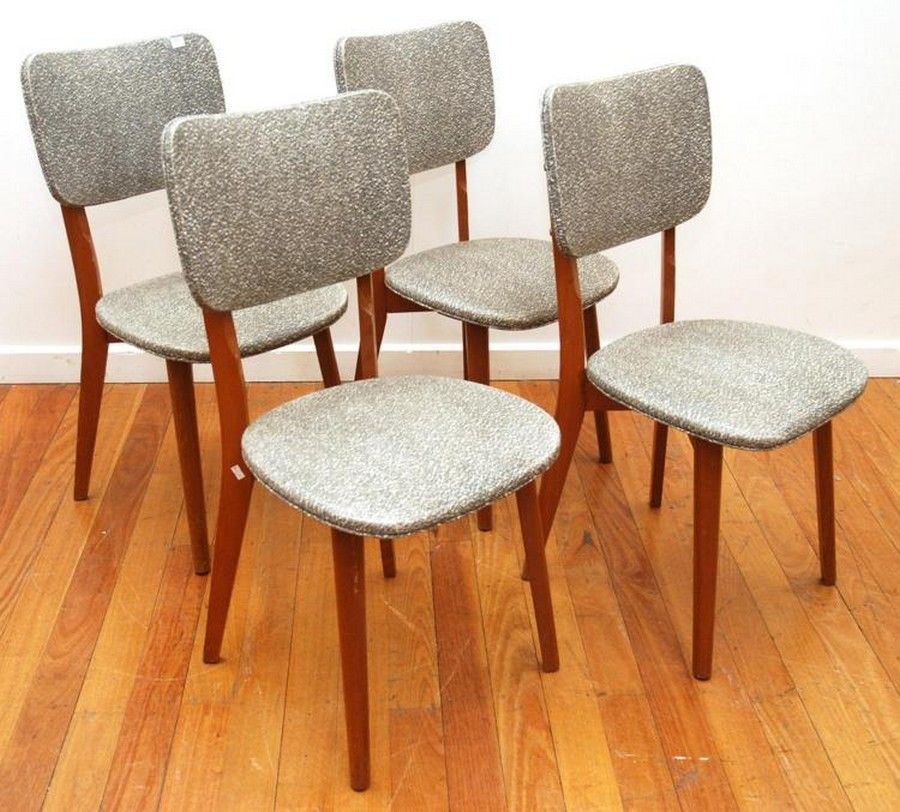 1950s Flecked Grey Vinyl Chairs Set Australian Furniture Post 1950