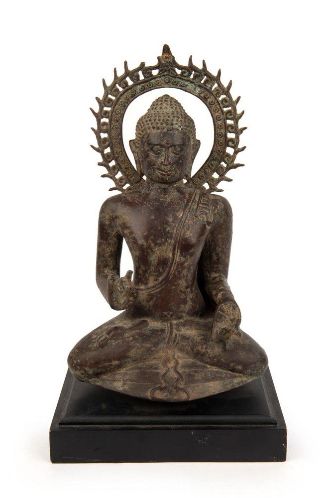 Bronze Buddha Statue on Ebonized Plinth (9 words) Bronze Oriental