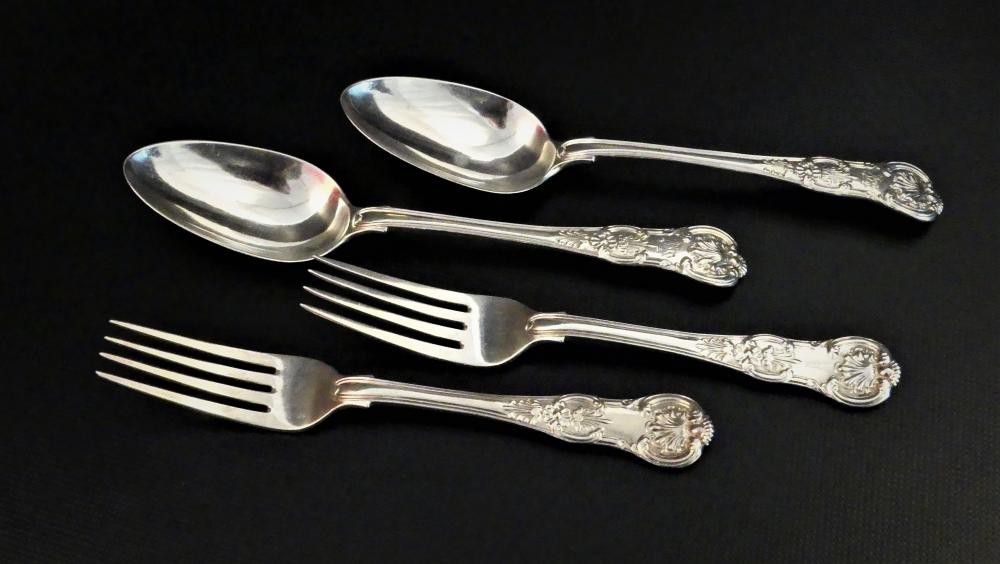 Floral Sterling Silver Serving Set, 1824 Flatware/Cutlery