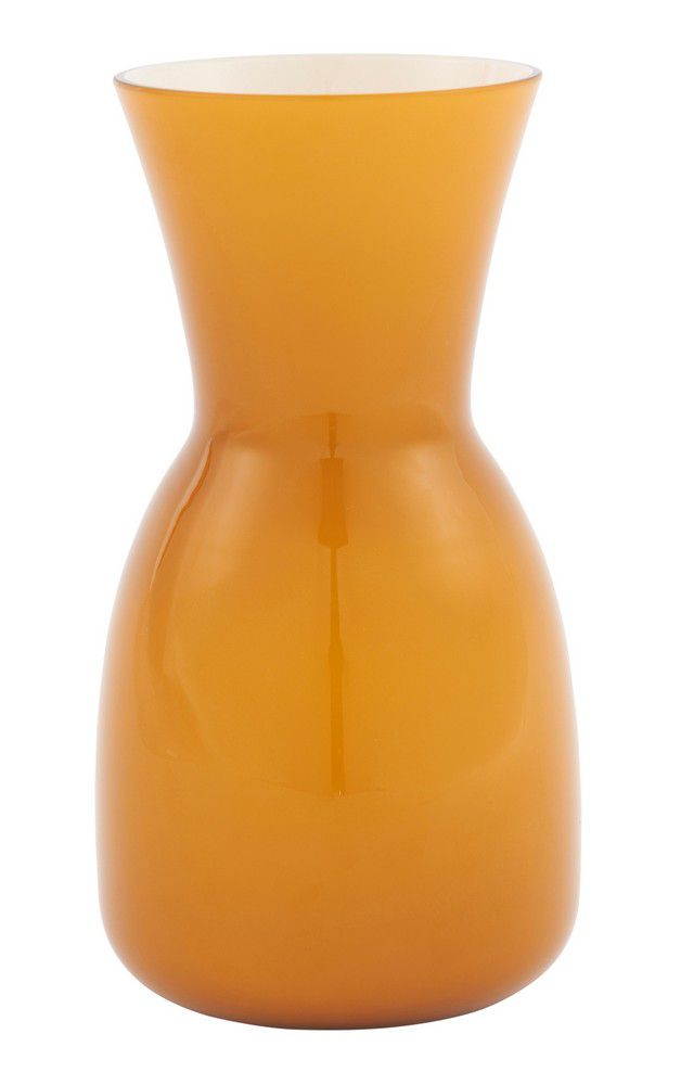 Carlo Scarpa Venini Mustard Glass Vase, Signed and Numbered European