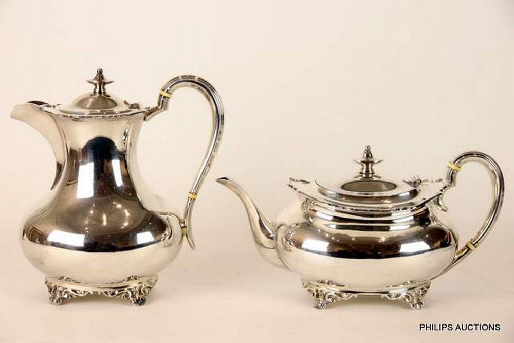 Atkin Brothers Sterling Silver Coffee and Teapot Set Tea & Coffee