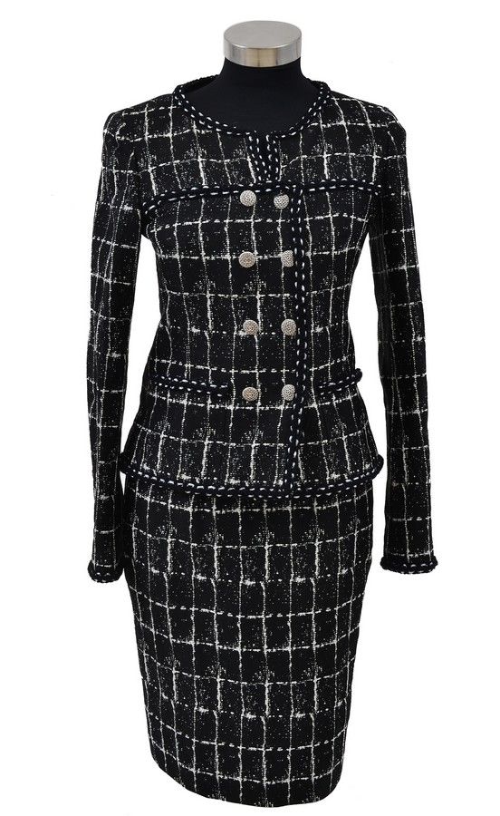 Chanel Silk Blend TwoPiece Suit (Size 38) Clothing Women's