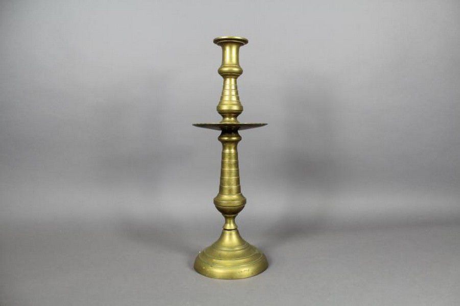 French Brass Candlestick, 42cm Height Antique Candelabra