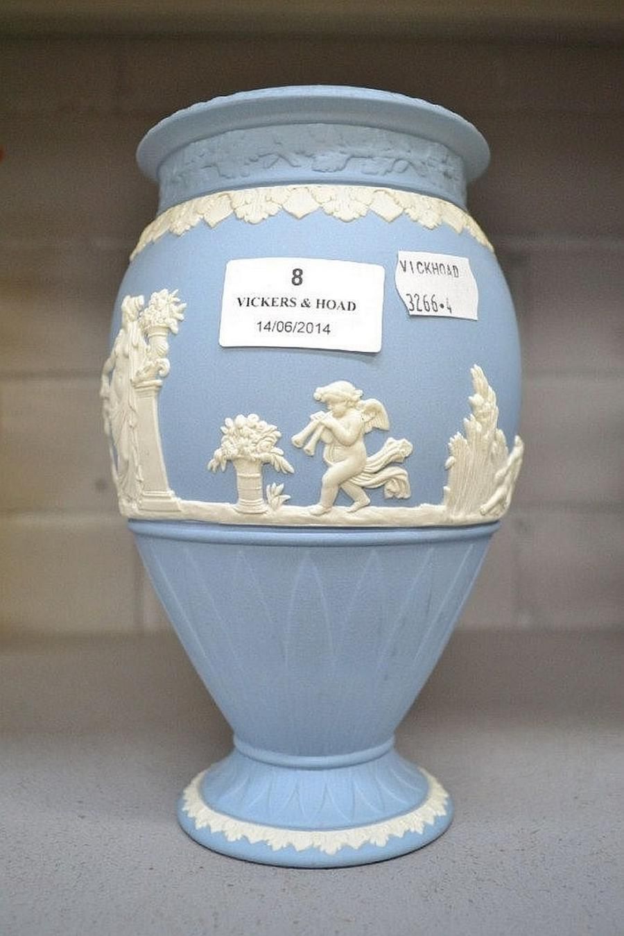 Wedgwood Blue Jasper Vase 20cm Height Wedgwood Ceramics