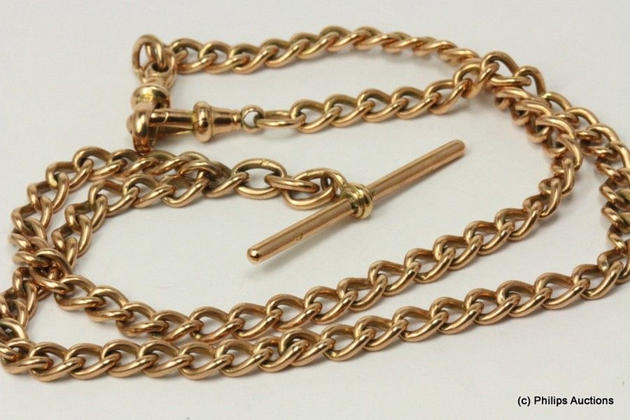 Rose Gold Victorian Fob Chain 38g, 50cm Length Necklace/Chain