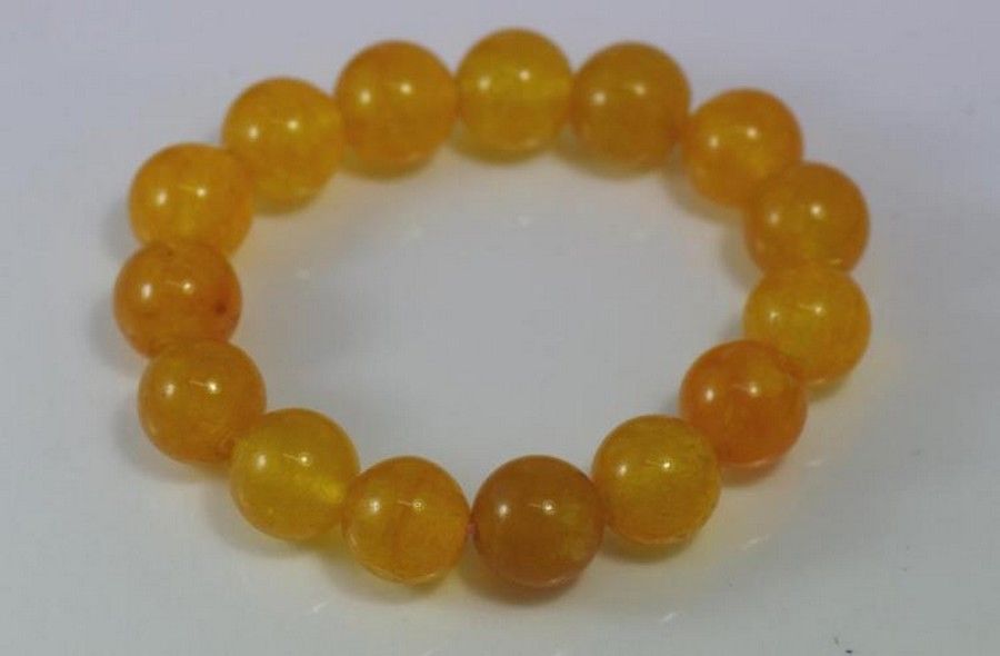 Yellow jade bead bracelet, (Tested as jade) Bracelets/Bangles Jewellery