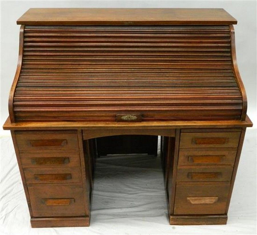Australian Oak Roll Top Desk by Dicken Desks Cutler, Roll Top and