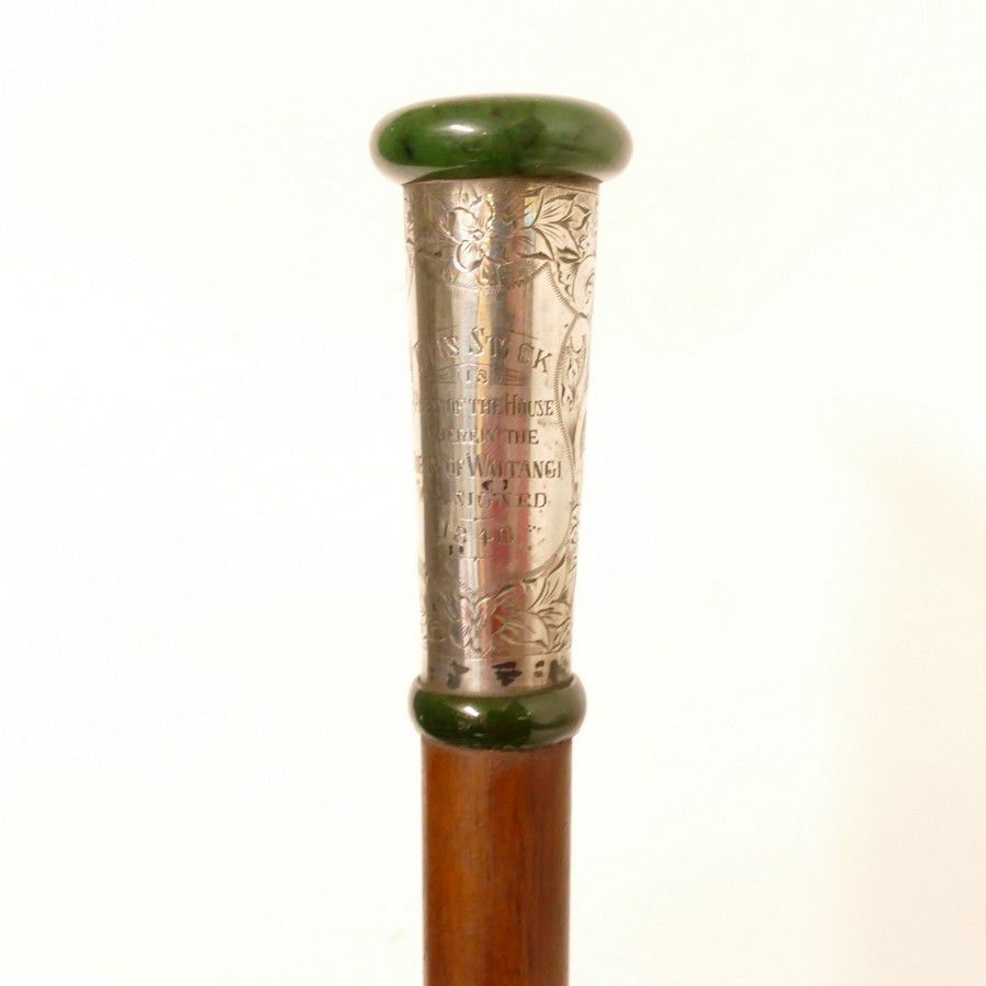An important New Zealand walking stick, the shaft made from… Walking