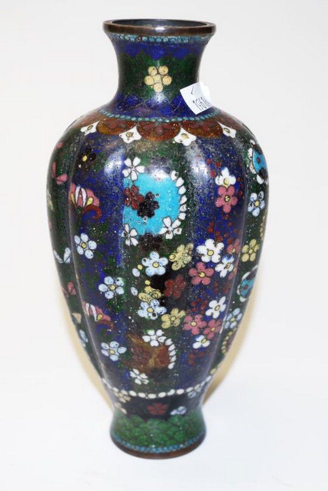 Japanese Cloisonne Blossom Vase, 19 cm Height Cloisonne Oriental