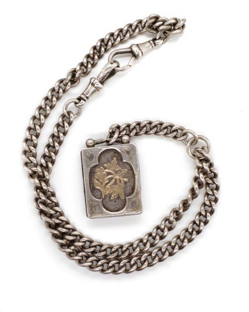 VI Sterling Silver Fob Chain and Pendant Pendants/Lockets