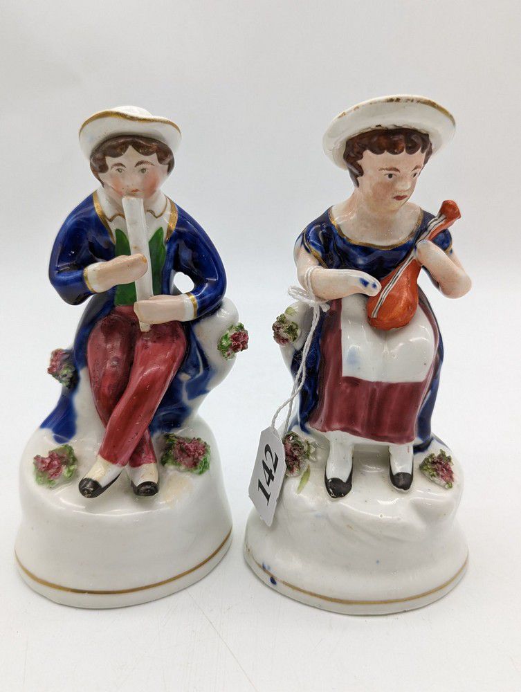 Staffordshire Musicians Figurines, 19th Century Staffordshire Ceramics