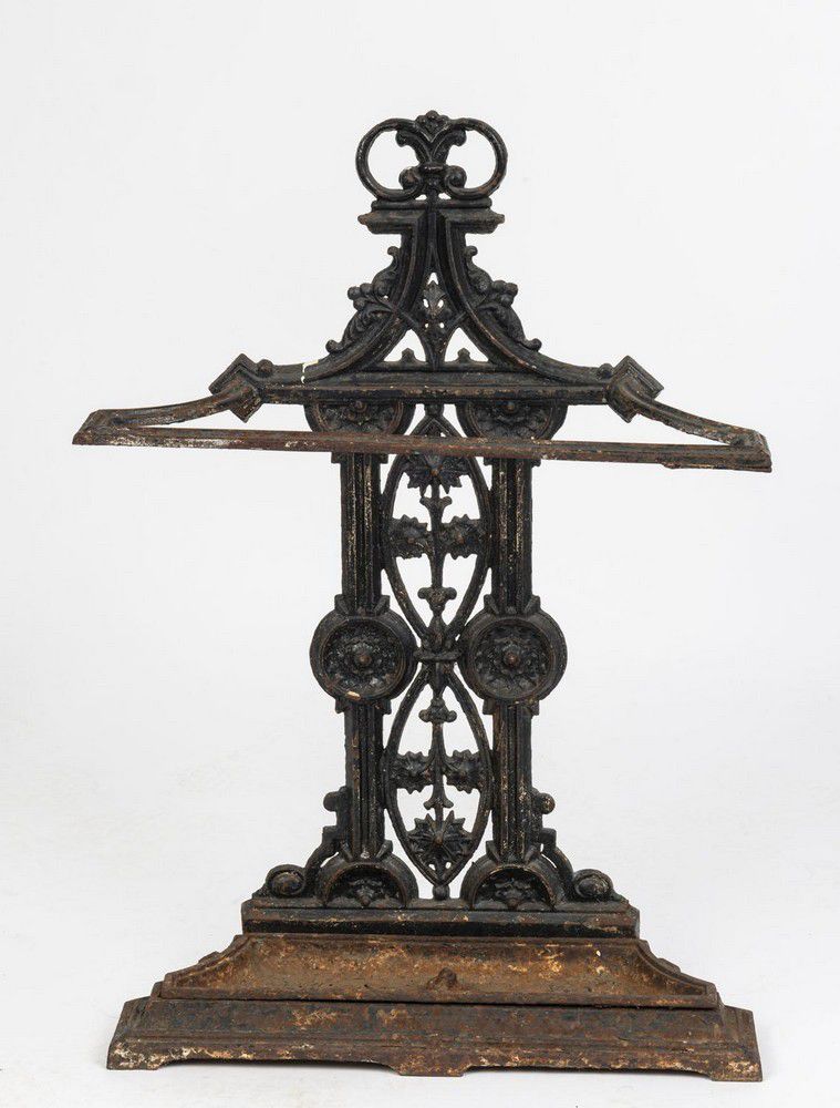19th Century Coalbrookdale Style Cast Iron Umbrella Stand Hall