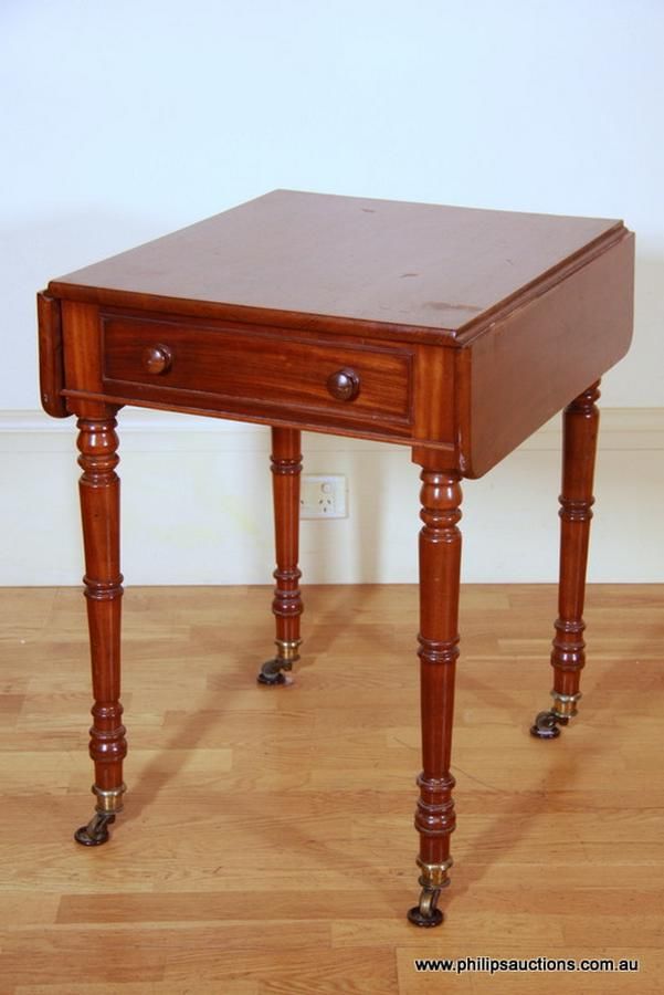 Early Victorian Mahogany Drop Side Table Tables Card, Games