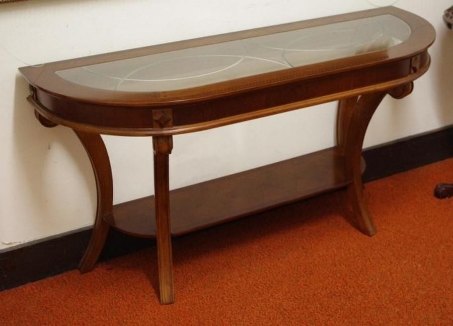 French Style Glass Top Hall Table Tables Console and Hall Furniture