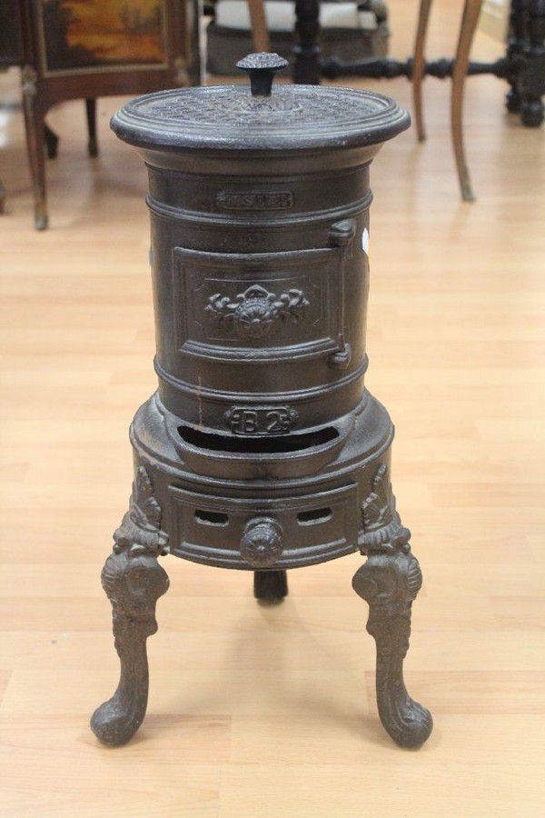 French Rosieres Cast Iron Fuel Stove on Cabriole Legs Kitchenalia