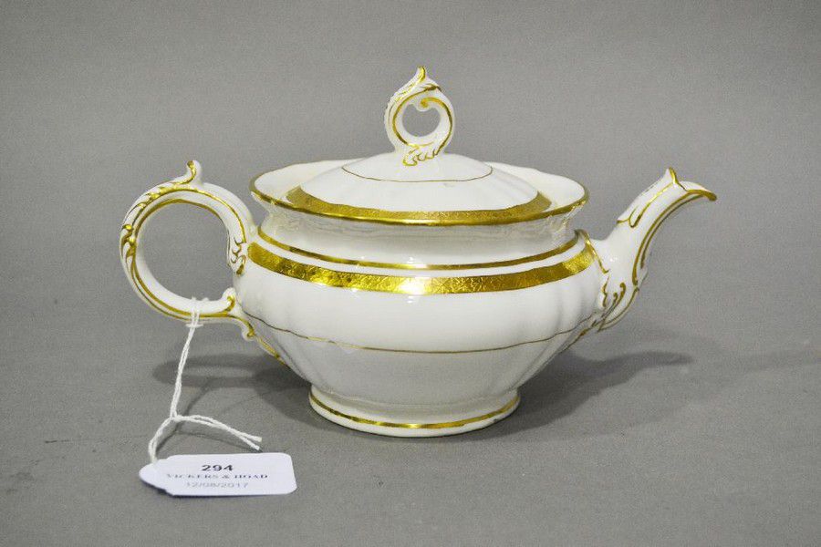 Antique Minton Tea Pot with Davis Collamore Co. Mark Minton Ceramics