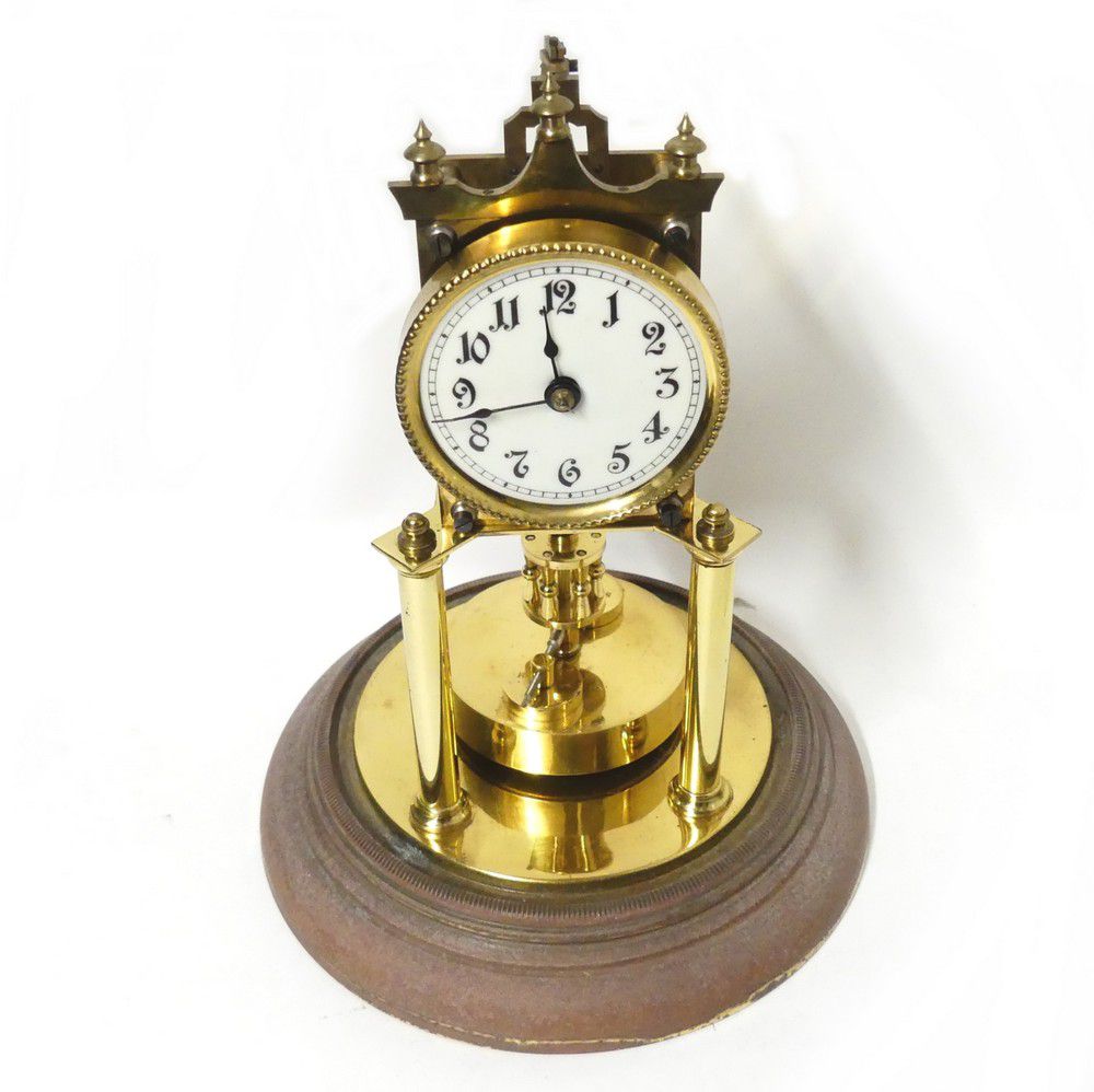 Brass 400Day Torsion Clock with Glass Dome Clocks Zother