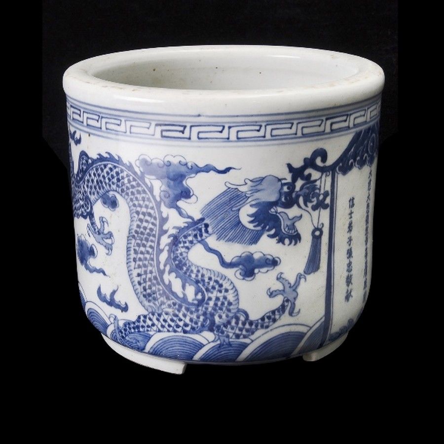 Blue and White Chinese Porcelain Incense Pot Ceramics Chinese