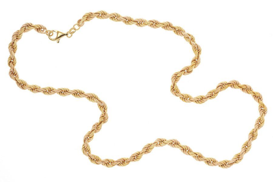 18ct TwoTone Gold Rope Chain with Parrot Clasp Necklace/Chain