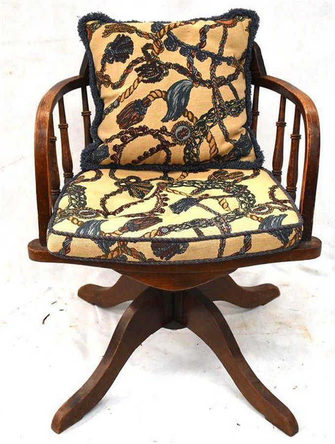 Oak Captain's Chair with Cushions Seating Singles/Pairs/Threes of Chairs (all types) Furniture